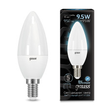 103101210 Лампа Gauss LED Candle E14 9.5W 4100К 1/10/50, шт
