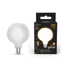 189202110 Лампа Gauss Filament G95 10W 1070lm 3000K E27 milky LED 189202110 Лампа Gauss Filament G95 10W 1070lm 3000K E27 milky LED