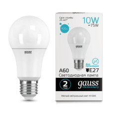 23220 Лампа Gauss LED Elementary A60 10W E27 4100K 1/10/40 23220 Лампа Gauss LED Elementary A60 10W E27 4100K 1/10/40
