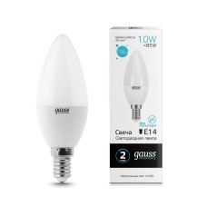 33120 Лампа Gauss LED Elementary Свеча 10W E14 730lm 4100K 1/10/100 33120 Лампа Gauss LED Elementary Свеча 10W E14 730lm 4100K 1/10/100