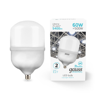 63226 Лампа Gauss Elementary LED T160 E27 60W 5400lm 5400lm 180-240V 4000K