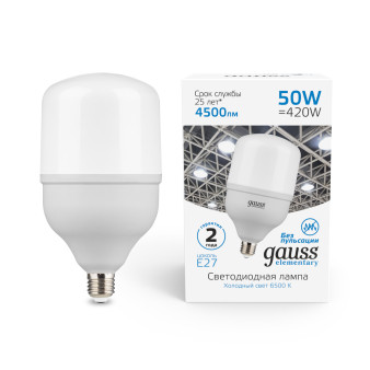 63235 Лампа Gauss Elementary LED T140 E27 50W 4500lm 180-240V 6500K 1/8