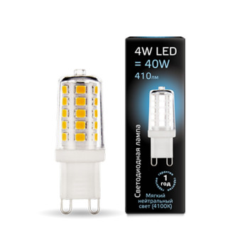 107309204 Лампа Gauss LED G9 AC185-265V 4W 410lm 4100K керамика 1/10/200